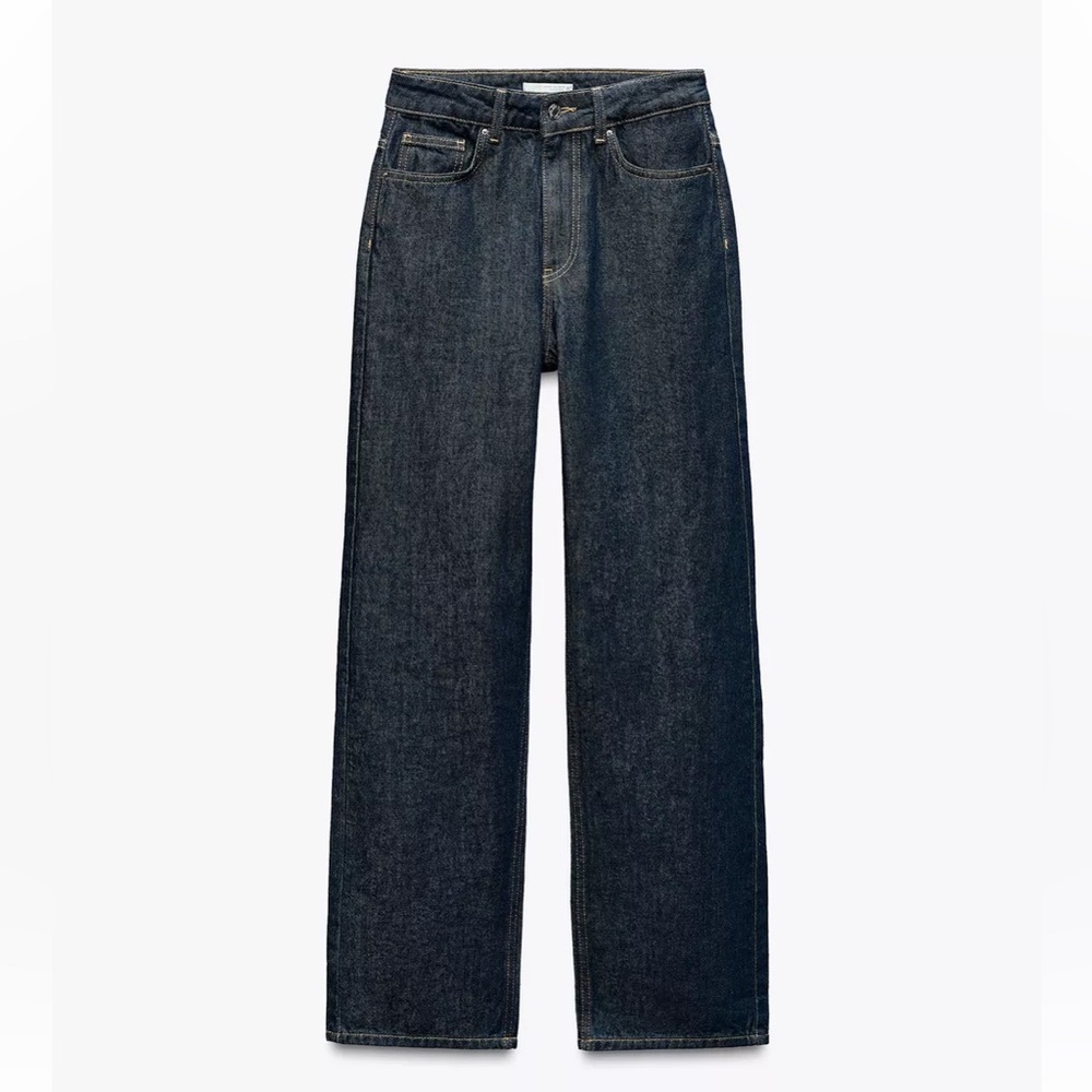 Zara Dark Blue Straight Leg Jeans